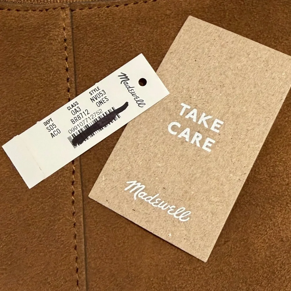 NEW Madewell The Essential Curve Shoulder Bag gold Studded aged cognac $238